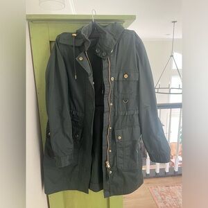 J.Crew coat- hunter green, size small. Worn once